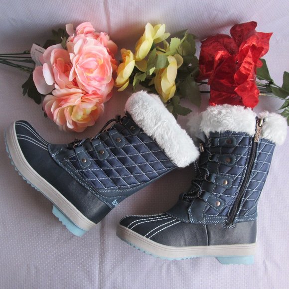 TOTES SHIRLEY TALL GIRLS WINTER BOOTS – DRESS BLUE COOL BLUE - Picture 1 of 16
